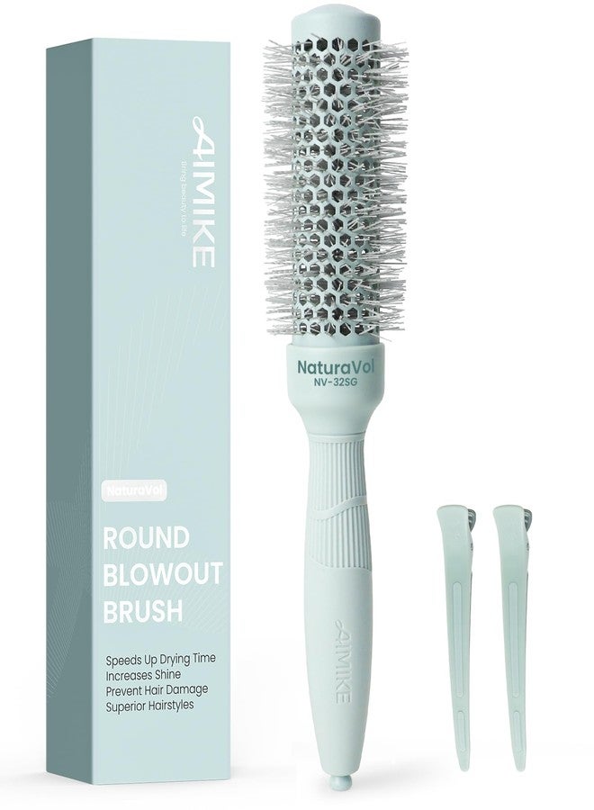 AIMIKE NaturaVol Round Brush for Blow Out, Small Round Hair Brush Nano Thermal Ceramic & Ionic Tech, for Blow Drying & Salon-like Styling at Home, Maximum Volume Shine - 1.3" Barrel, 2.1" w/Bristle - Image 1
